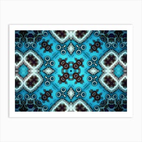 Blue Abstract Pattern From Spots 4 Art Print