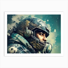 Soldier In A Gas Mask Art Print