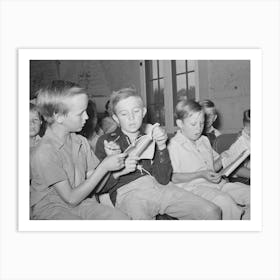 Young Boys Singing At Sunday School At The Community House At The Casa Grande Valley Farms, Pinal County Art Print