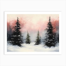 Snowy Pines Art Print