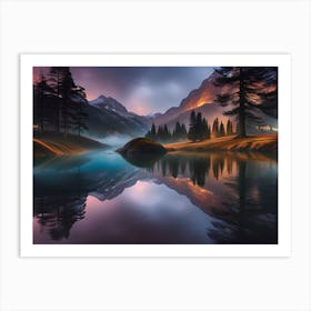 Sunrise In The Mountains 1 Art Print