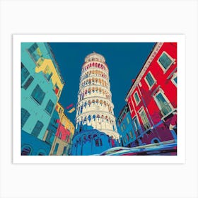 Comic,Comic Style,Pisa,Pisa Tower,Art Work, Art, Comic Book, Digital Work,Digital Art, Art Print