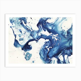 Blue Abstract Painting 6 Art Print