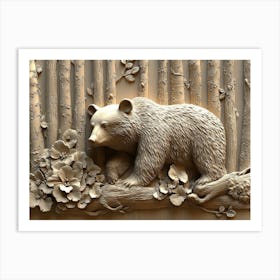 Beautiful 3d Bear Art Print