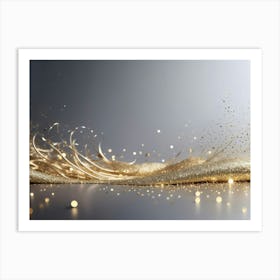 Christmass style sparkling silver gold background 4 Art Print