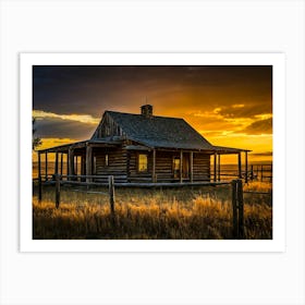 Sunset At The Cabin 1 Art Print