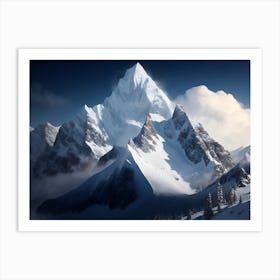 Mountain Base Bearing The Mark Of An Avalanche Art Print