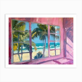 Miami Beach From The Window View Painting 1 Art Print