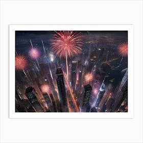 New Year Fireworks Art Print