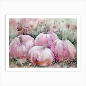 Pink Pumpkins Art Print