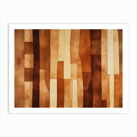 Abstract Image Of A Series Of Vertical Brown Stripes, With A Subtle, Blurred Pattern Overlayed Art Print