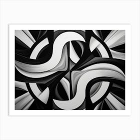 Infinity Abstract Black And White 1 Art Print