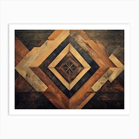 Geometric Wood Wall Art Art Print