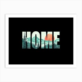 Home Poster Landscape Retro Illustration 9 Art Print