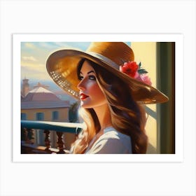 Woman In A Hat 7 Art Print