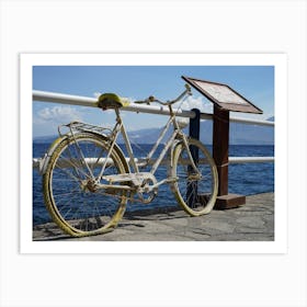 Old Bicycle By The Sea Art Print