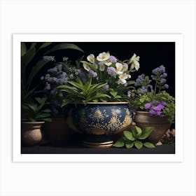 Plants And Potted Flowers Art Print