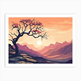 Landscape With A Tree 2 Art Print