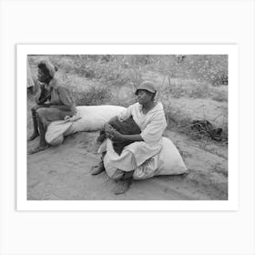 Cotton Pickers Resting While Waiting To Be Paid, Lake Dick Project, Arkansas By Russell Lee Art Print