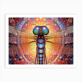 Dragonfly Blue Eyed Darner Bright Colours 1 Art Print