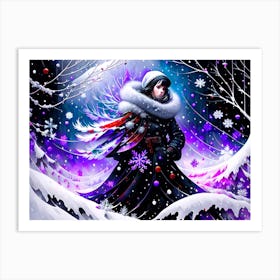 Girl In The Snow Art Print