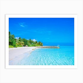 Relax Ocean Plant Idylli Holiday Coastline Beautiful Calm Shore Blue Paradise Sunlight N (21) Art Print