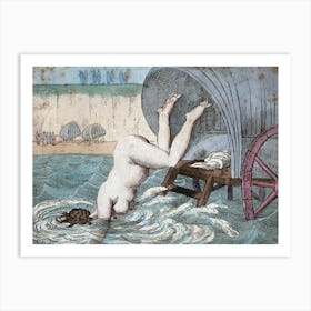 Naked Woman In The Water Art Print