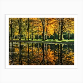 Serene Autumn Reflections 41 Art Print