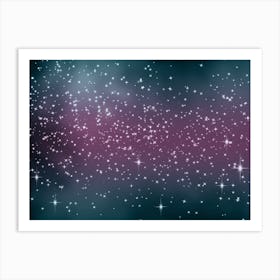 Transluscent Teal Shining Star Background Art Print