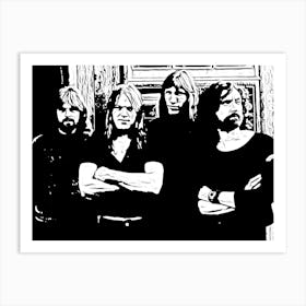 Pink Floyd Music Band Black In White Art Print