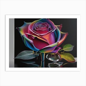 Rainbow Rose 1 Art Print