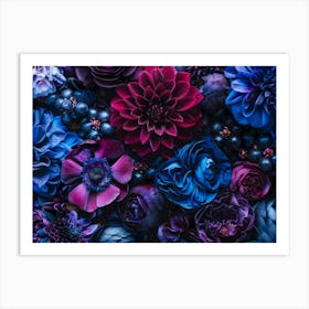 Purple And Blue Flowers Art Print