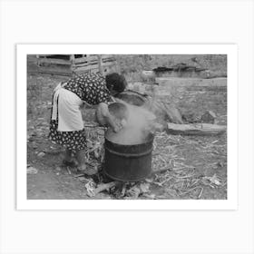 Untitled Photo, Possibly Related To Spanish American Fsa (Farm Security Administration) Client Emptying Pail Of Art Print