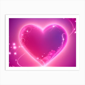 A Glowing Pink Heart Vibrant Horizontal Composition 16 Art Print