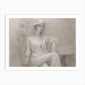 Woman In A Hat Art Print