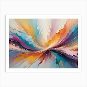 An Explosion Of Vibrant, Colorful Paint In A Swirling Pattern Art Print