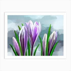 Abstraction Flowers Crocuses Art Print