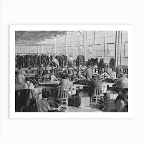 Interior Of Cooperative Garment Factory At Jersey Homesteads, Showing Some Of The Eighty Homesteaders At Their Work Art Print