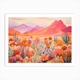 Landscape Desert And Cactus Painting 5 Art Print