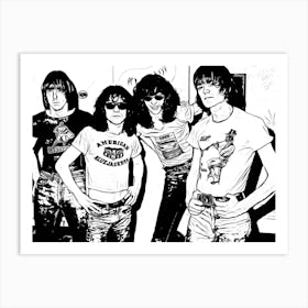 The Ramones Music Legend Black In White Art Print