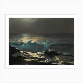 Moonlight, Wood Island Light, Winslow Homer Art Print