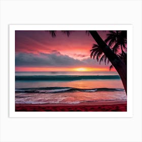 Sunset At The Beach 304 Art Print