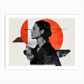 Woman With A Dog Art Print