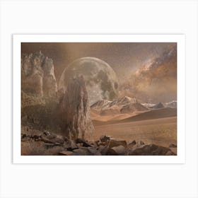 The Moon From Mars Fantasy Landscape Art Print