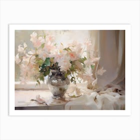 Roses In Vase Oil Painting Art Print