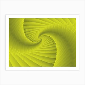 Spiral Fractal Green Background Art Print