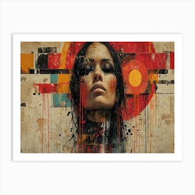 Temporal Resonances: A Conceptual Art Collection. Splatter Art Art Print