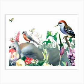 Floral Garden AI watercolor Art 1 Art Print