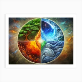 Four Elements Circle Art Print