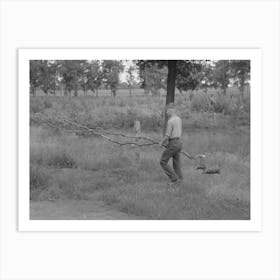 Member Of Migrant Family Gathering Firewood For Cooking Near Henrietta I E Henryetta, Oklahoma By Russell Lee Art Print